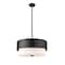 Z-Lite Counterpoint Pendant, 3-Light, 18 In.W x 9.25 In.H, Matte Black/White 495P18-MB - alternate 1